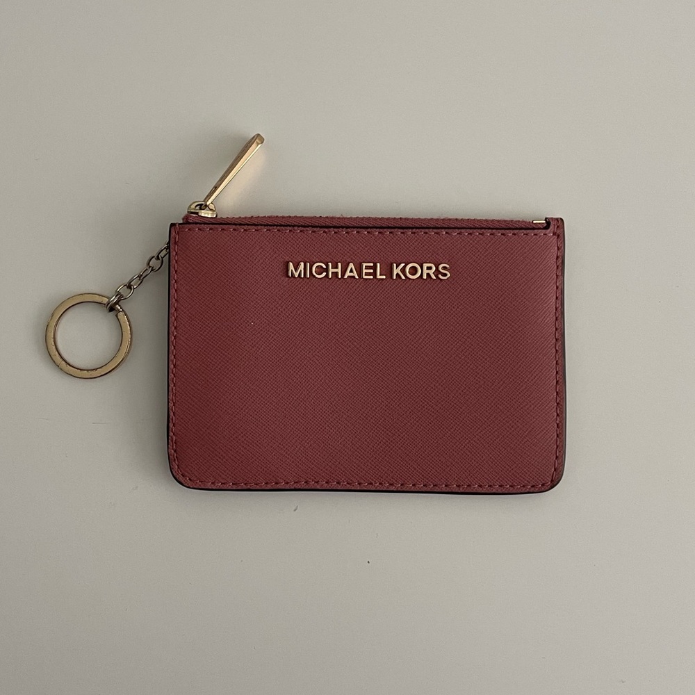 Michael Kors pink card and key case